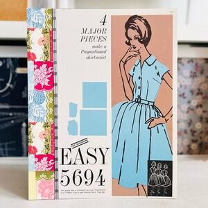 [McCall’s] 1961 MCM Sewing Pattern Counter Book 11x14 Mixed Media Collage